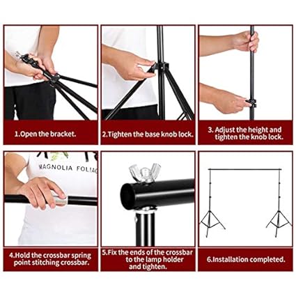 Amzdeal Backdrop Stand Kits with 3 Chroma Clothes ( Green, White & Black )