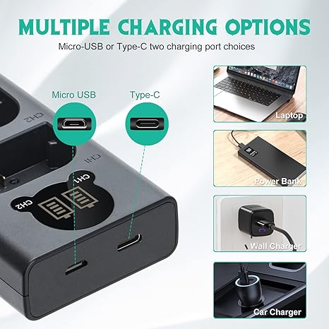 Caisi Dual Charger MH 24 For EN-EL 14 Camera Battery