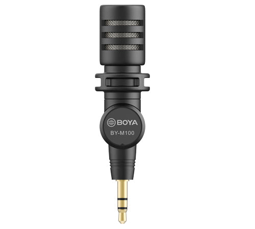 BOYA BY-M100 Ultracompact Condenser Microphone with 3.5mm TRS With 3 Year Warranty Plug