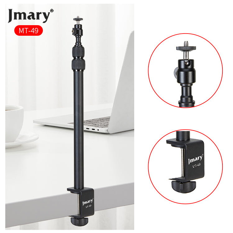 Jmary MT49 Light Stand Tabletop C Clamp Desk Mount Table Stand Table Tripod for Camera, Ring Light, Streaming, Photo Video Shooting