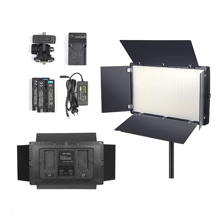 Professional LED 600 PRO With Dual Batteries  Charger & 220 V Adatptor (KIT)