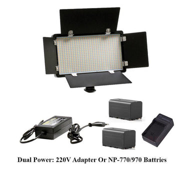 Professional LED 600 PRO With Dual Batteries  Charger & 220 V Adatptor (KIT)