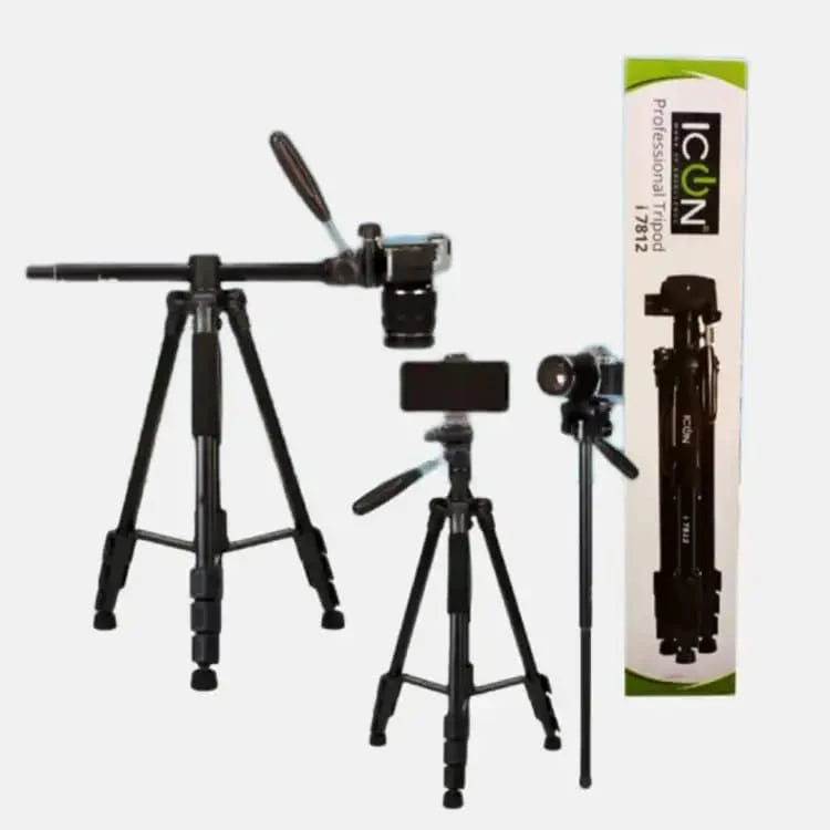 ICON i7812 Professional Overhead Tripod Plus Monopod Multipurpose For Mobiles, Mirrorless Cameras, DSLR