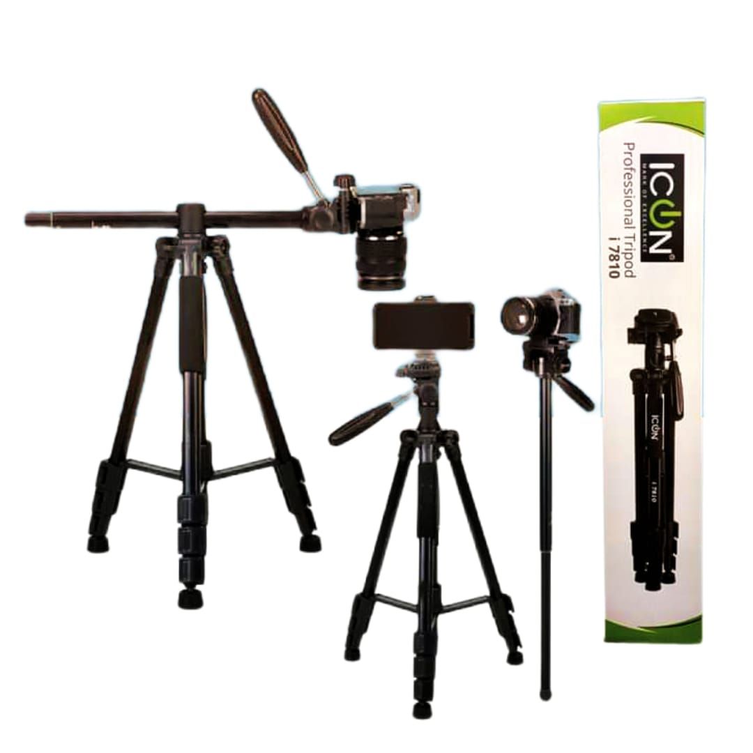 ICON i7810 Professional Overhead Tripod Plus Monopod For Mobiles, Mirrorless Cameras, DSLR